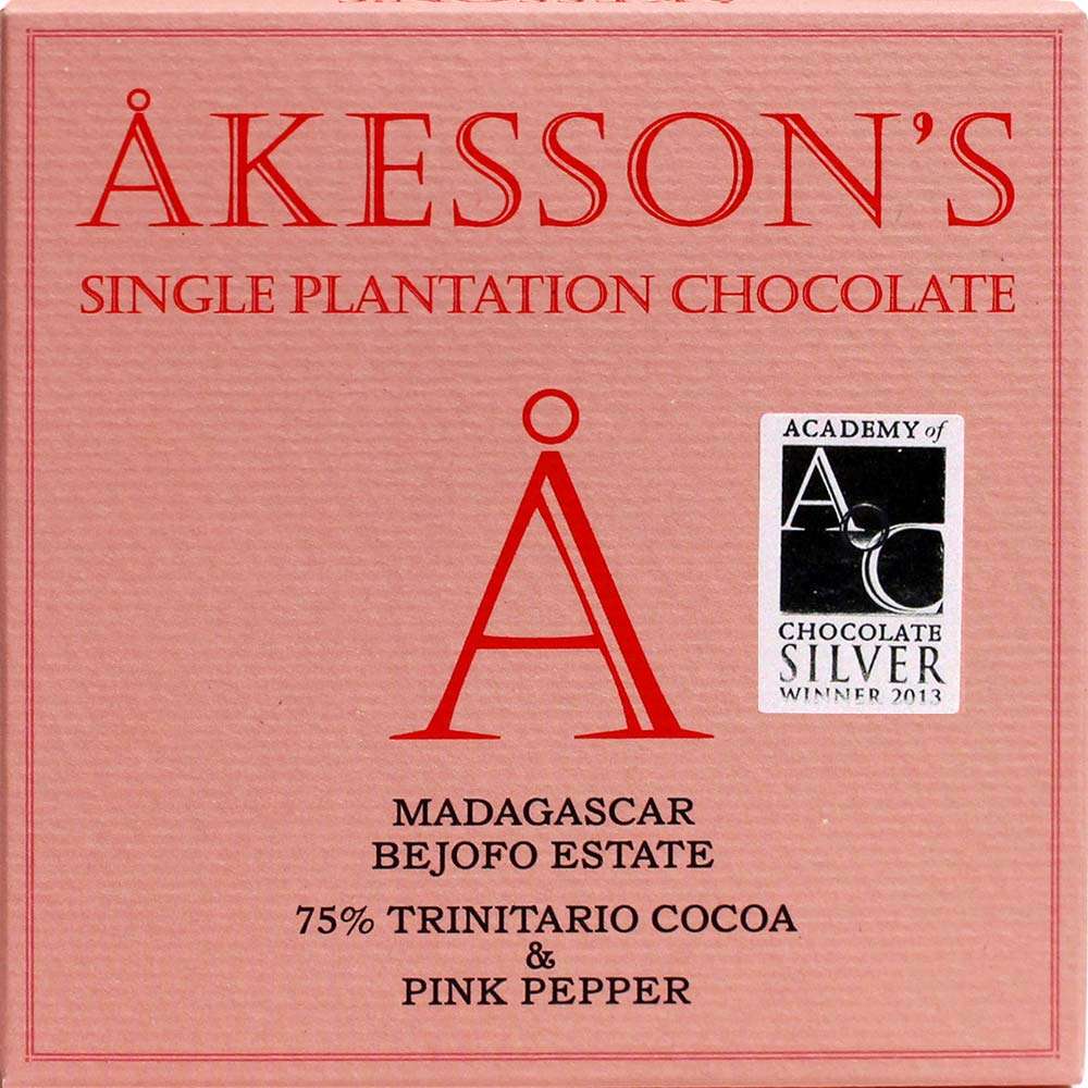 AKESSON'S Madagascar 75% Trinitario Cocoa with Pink Pepper