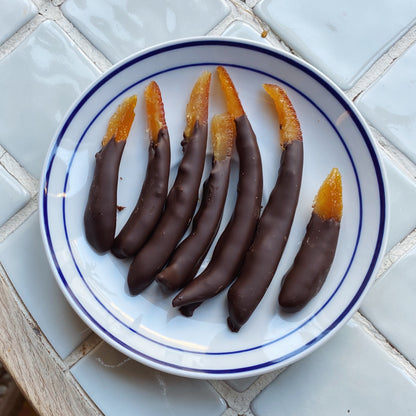 Kesica sa kandiranim pomorandžama u crnoj čokoladi, 150gr